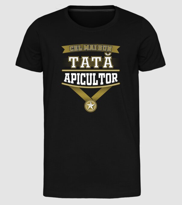 CEL MAI BUN Tată Apicultor model negru pe tricou