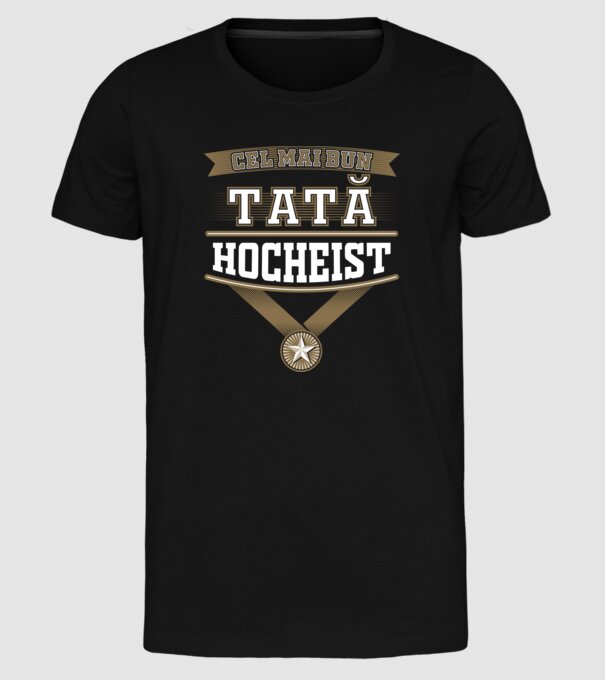 Cel mai bun tată hocheist model negru pe tricou