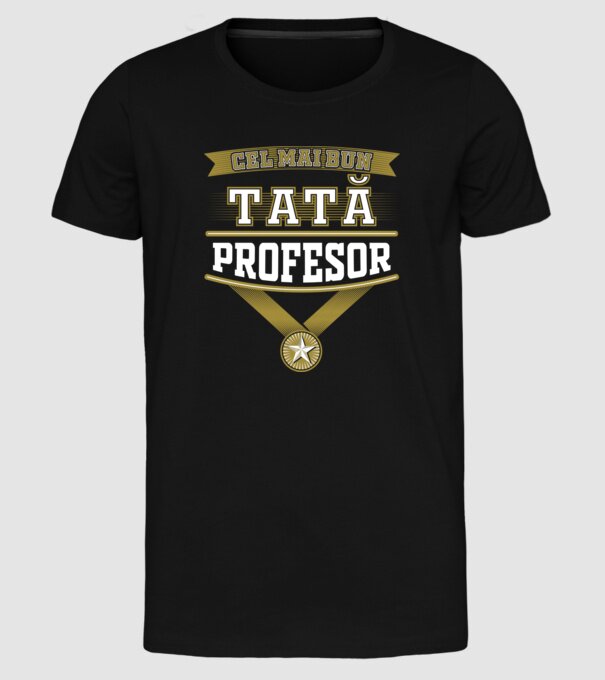 Cel mai bun tată profesor model negru pe tricou