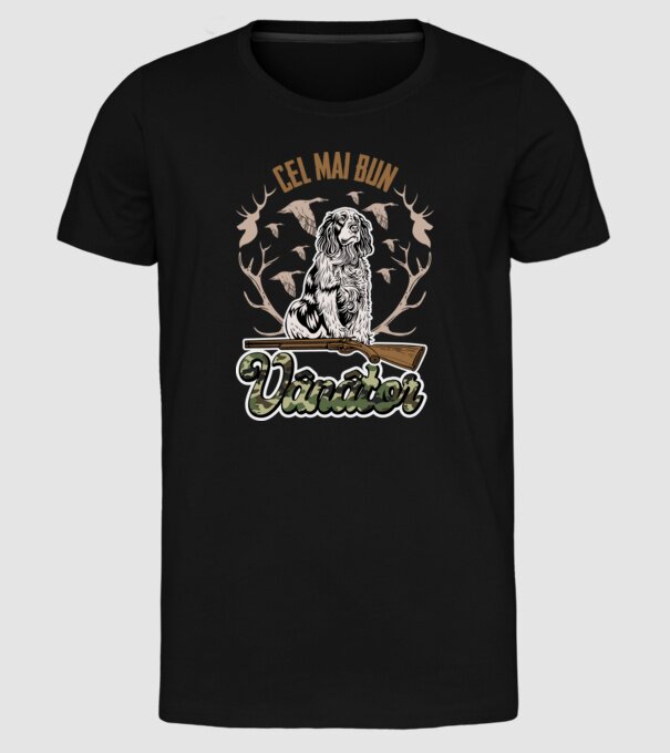 Cel mai bun vânător model negru pe tricou