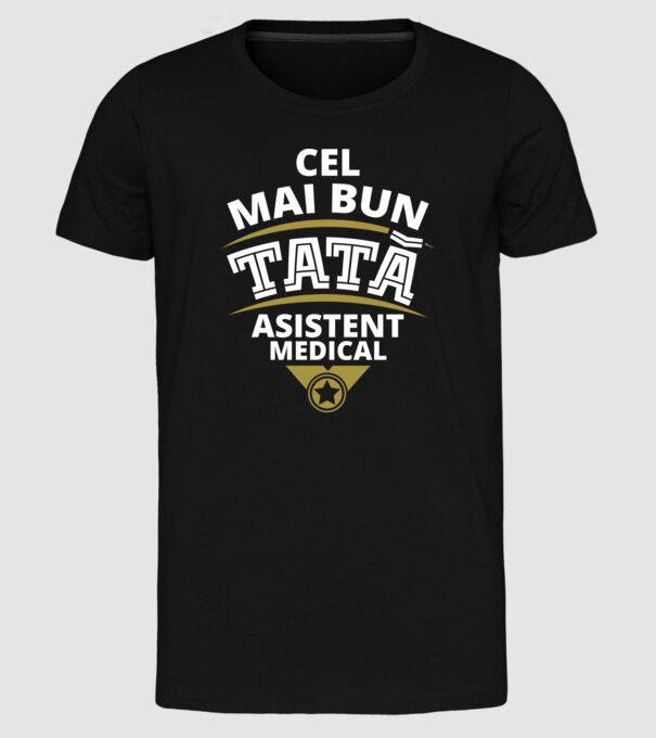 Cel mai bun tată asistent medical model negru pe tricou