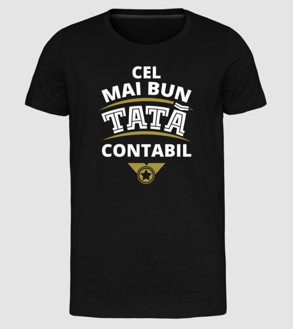 Cel mai bun tată contabil model negru pe tricou