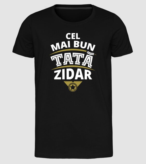 Cel mai bun tată zidar model negru pe tricou