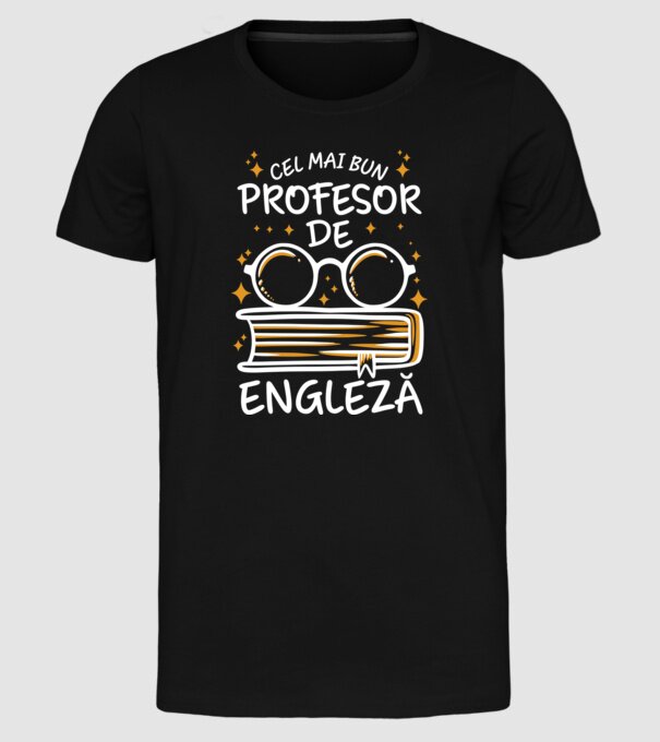 Cel mai profesor engleză model negru pe tricou