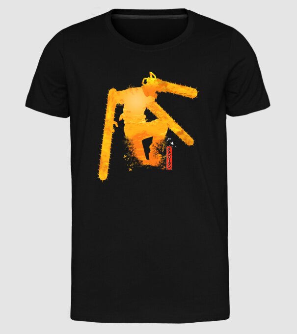 Chainsaw man Denji model negru pe tricou