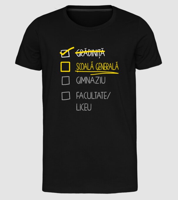 Cheklist educație - grădiniță negru model negru pe tricou
