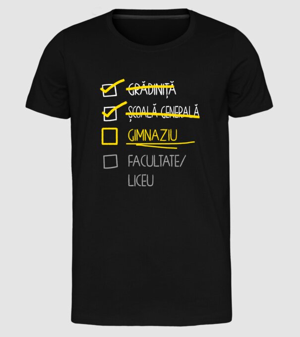 Cheklist educație - Școala primară negru model negru pe tricou