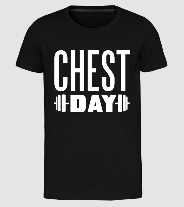 Chest day model negru pe tricou