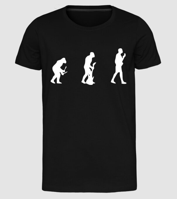 chitară evolution model negru pe tricou