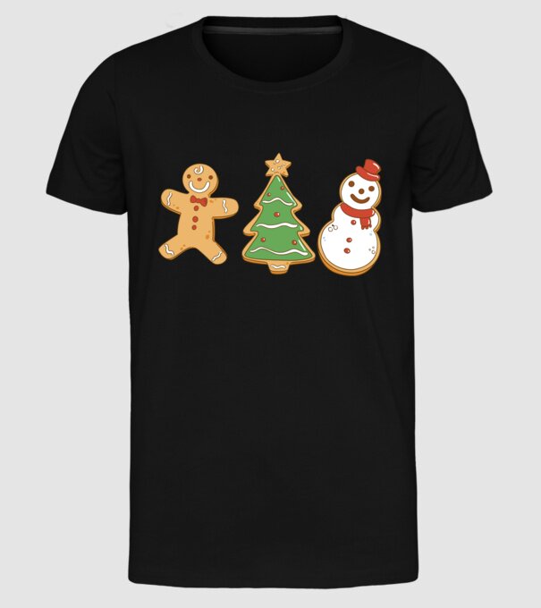 christmas cookies model negru pe tricou