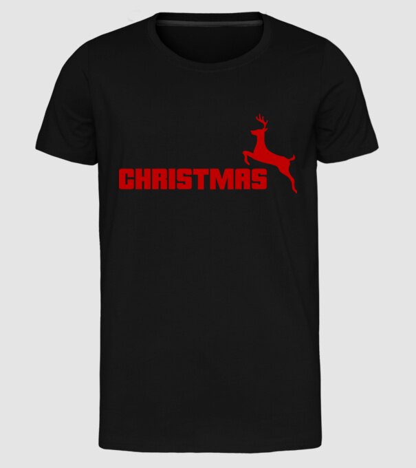 Christmas logo model negru pe tricou