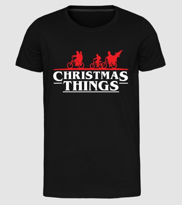 christmas things model negru pe tricou