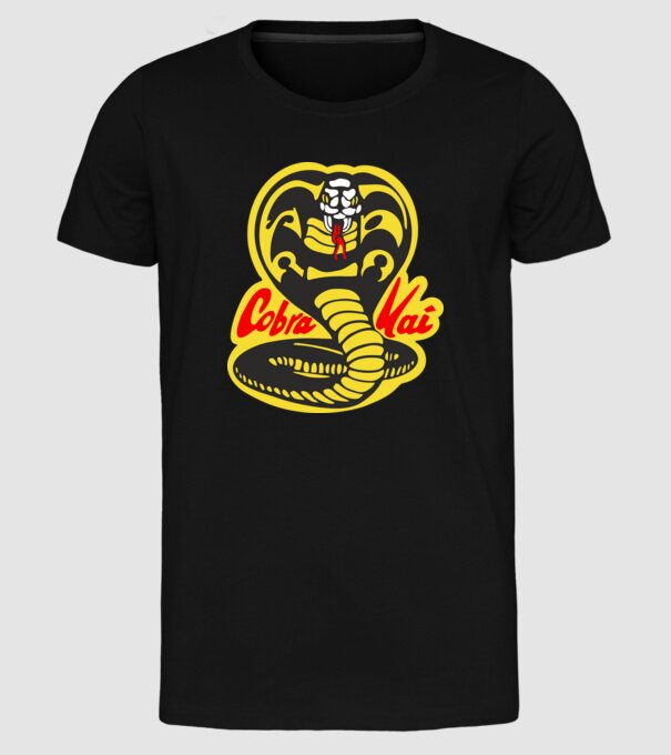 cobra kai logo model negru pe tricou