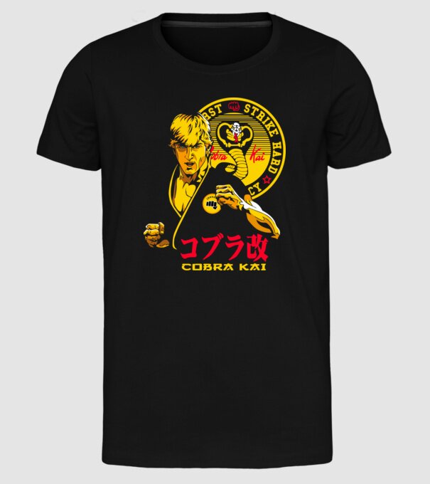 cobra kai poster model negru pe tricou
