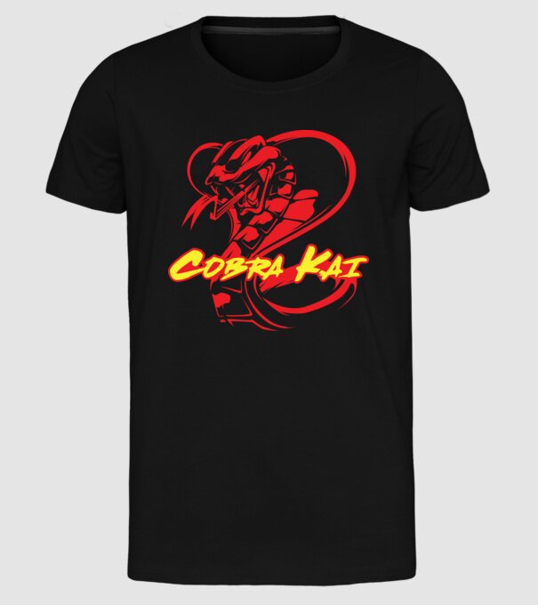 cobra kai simple model negru pe tricou