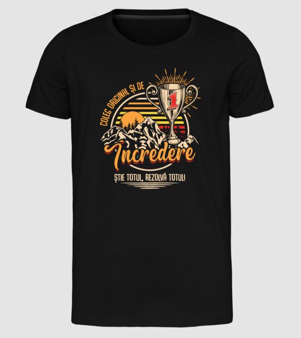 coleg original și de încredere model negru pe tricou