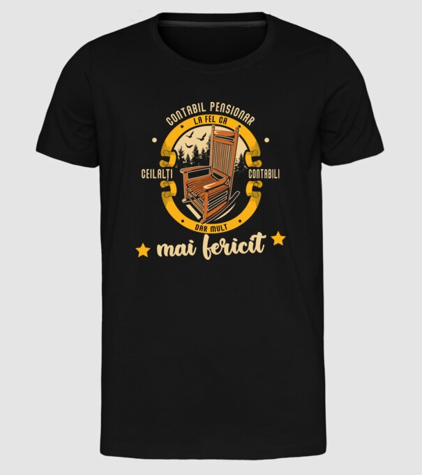 contabil pensionar - la fel ca ceilalți contabili, dar mult mai fericit model negru pe tricou