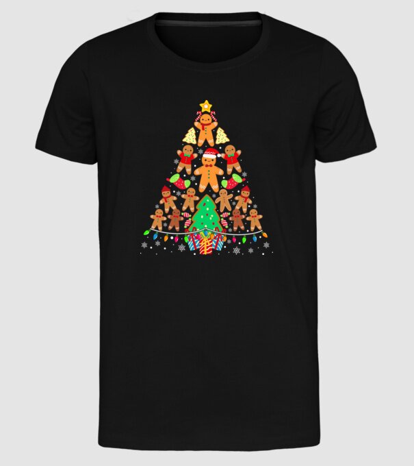 Cookie christmas tree model negru pe tricou