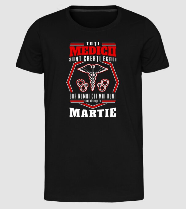 Toți Medicii sunt Creati egali martie model negru pe tricou