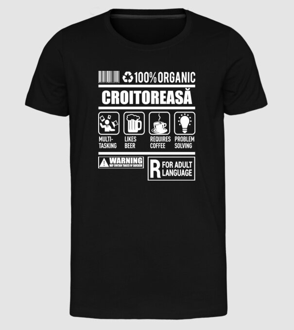 CROITOREASĂ model negru pe tricou