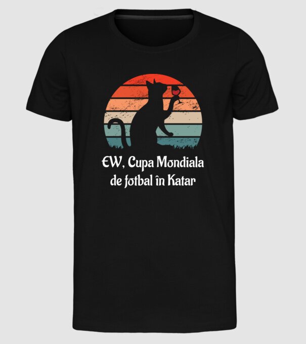 Cupa Mondiala de fotbal în Katar model negru pe tricou