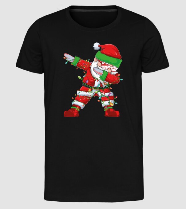 Dab Santa model negru pe tricou