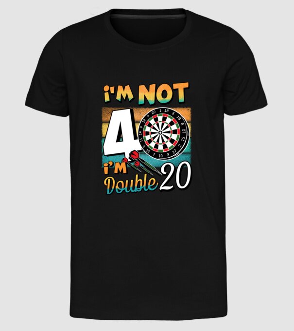 Darts Birthday 40 years old model negru pe tricou