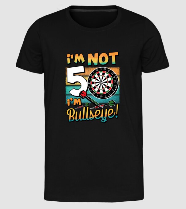 Darts Birthday 50 years old model negru pe tricou