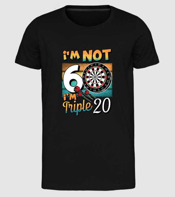Darts Birthday 60 years old model negru pe tricou