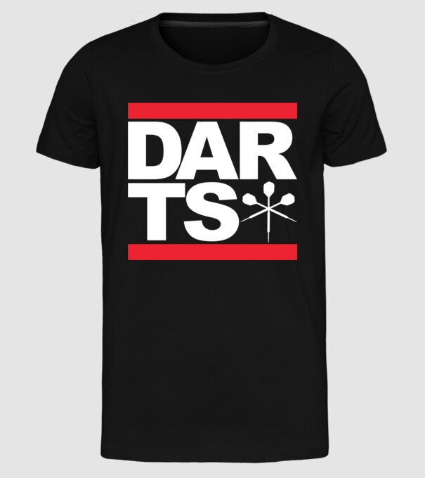 Darts DMC model negru pe tricou