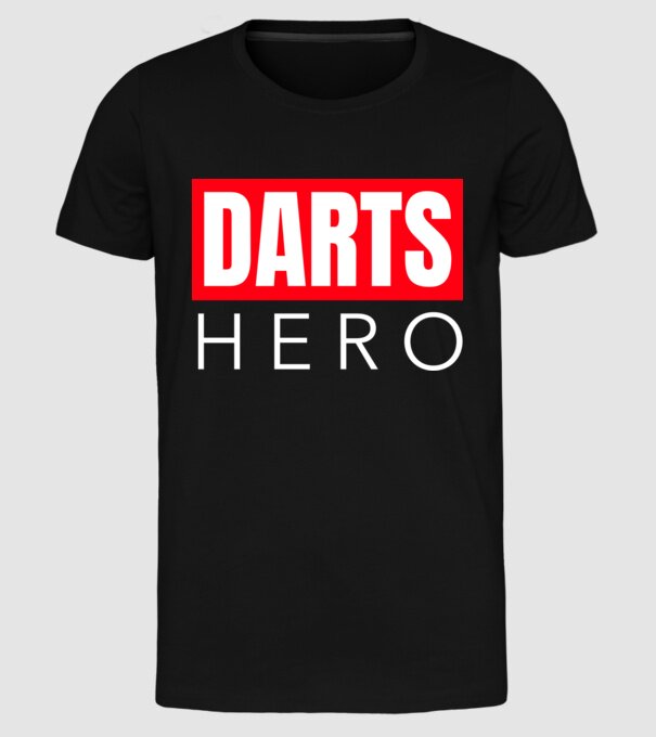 DARTS HERO model negru pe tricou