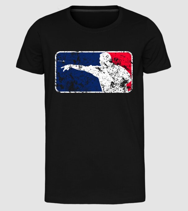 Darts League Destroy model negru pe tricou