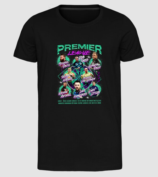 DARTS premier league 2024 model negru pe tricou