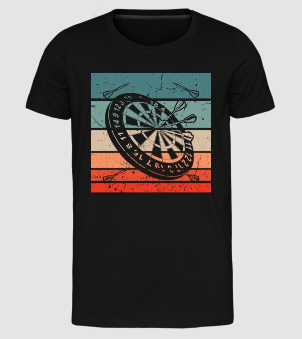 Darts vintage model negru pe tricou