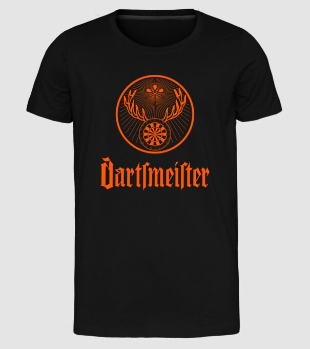 Dartsmeister Dark model negru pe tricou