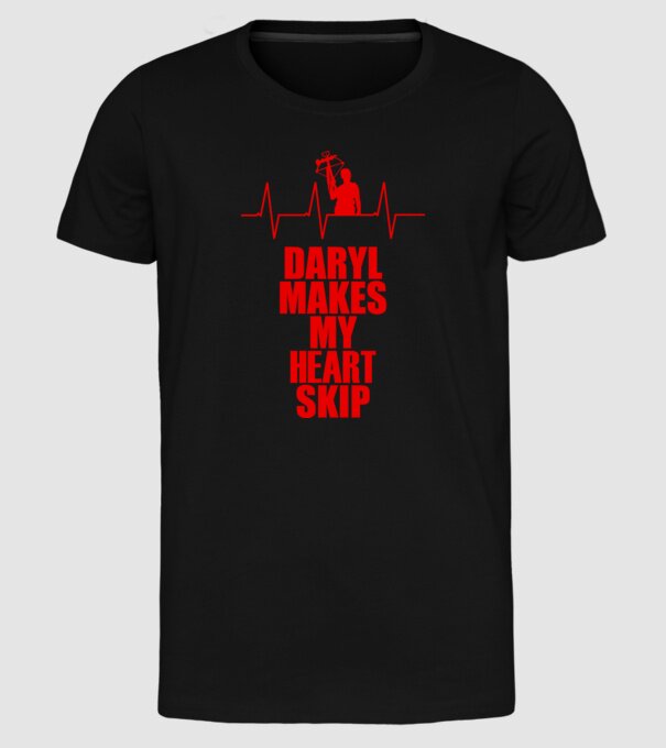 Daryl makes my heart skip model negru pe tricou
