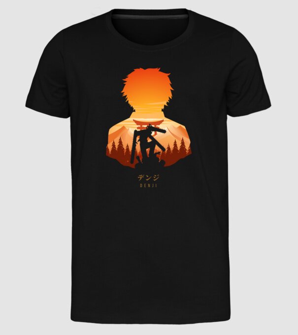 Denji model negru pe tricou