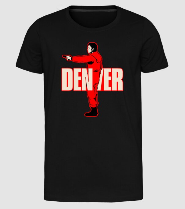 denver la casa de papel model negru pe tricou