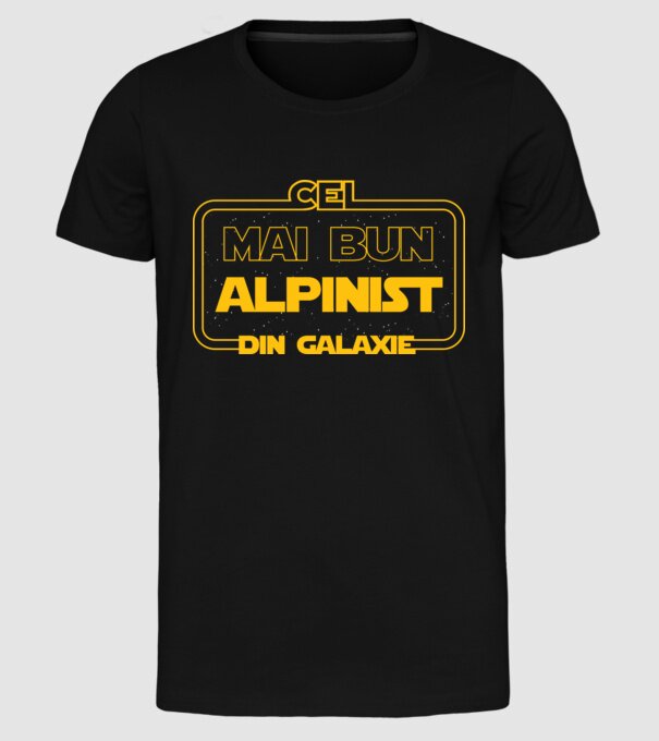 cel mai bun alpinist din galaxie model negru pe tricou