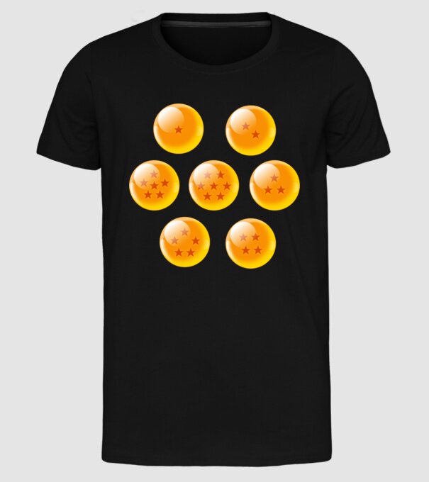 dragonballs model negru pe tricou