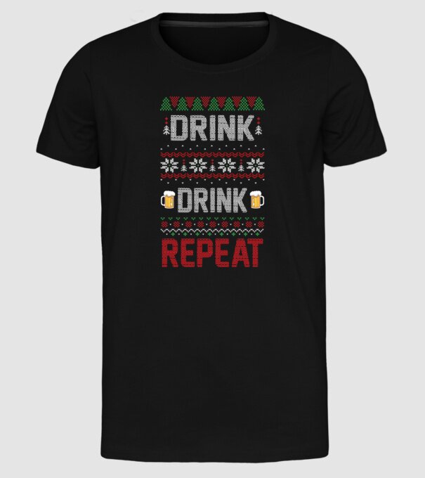 Drink drink repeat model negru pe tricou