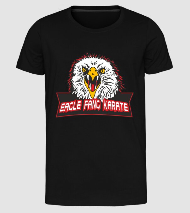 eagle fang karate cobra kai model negru pe tricou