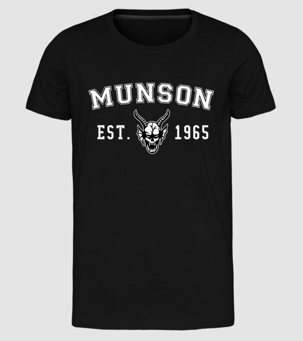eddi munson est 1965 model negru pe tricou