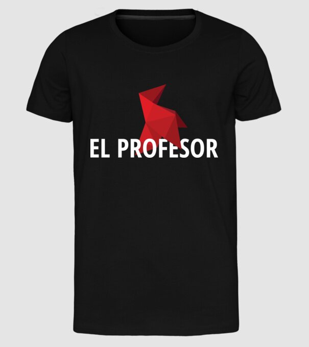 el professor money heist model negru pe tricou