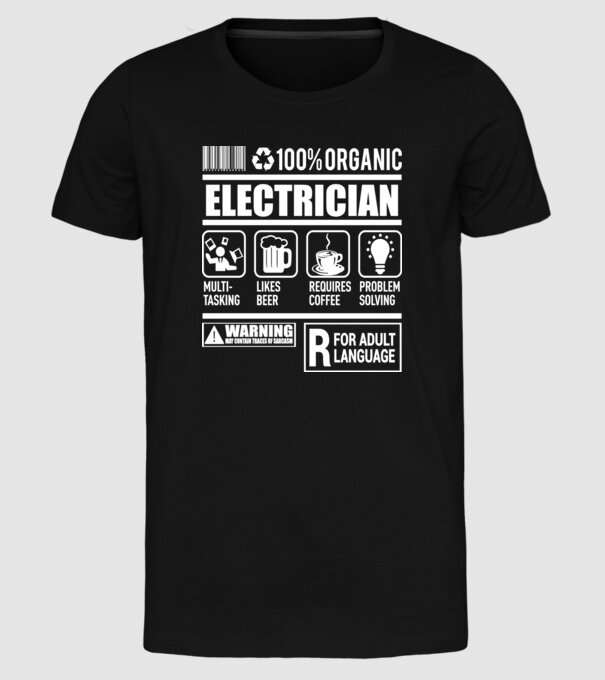ELECTRICIAN model negru pe tricou
