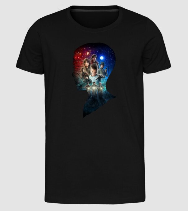 eleven poster head2 model negru pe tricou