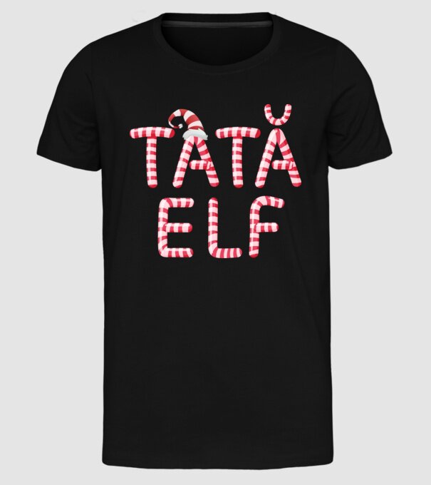 tată elf model negru pe tricou