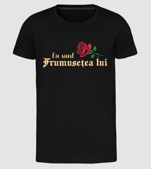 eu sunt frumusețea lui model negru pe tricou