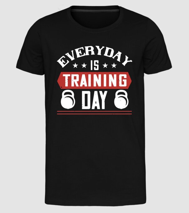 everyday is training day model negru pe tricou
