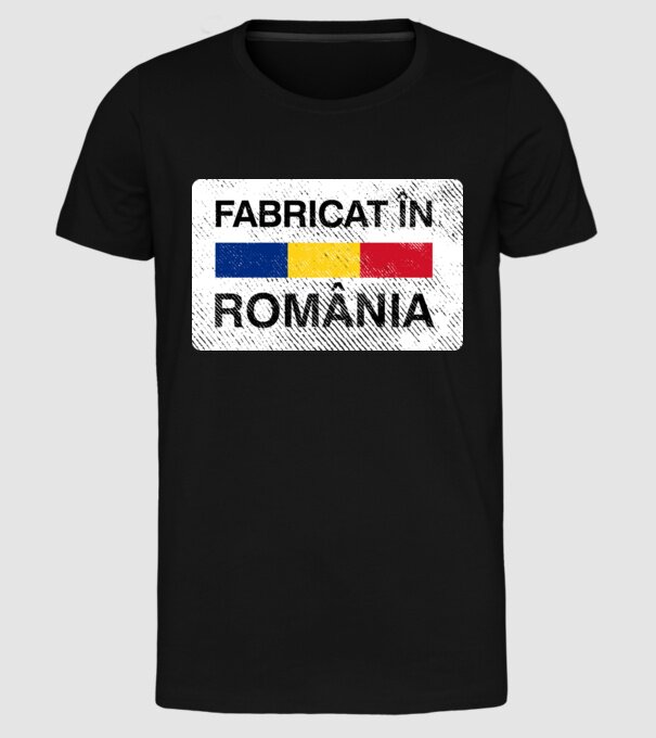 Fabricat în România model negru pe tricou